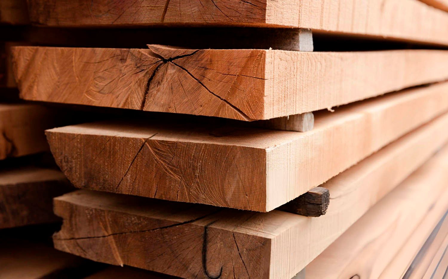 Pátio com madeira recém cortada pronta para ser inspecionada pelo Vision King - Wood Pulp